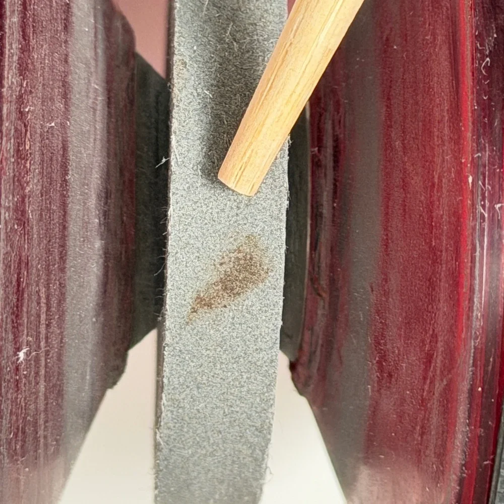 Vintage Robo Knife Sharpener Red Lucite 1950s U.S. Patent 2,469,797 with Box